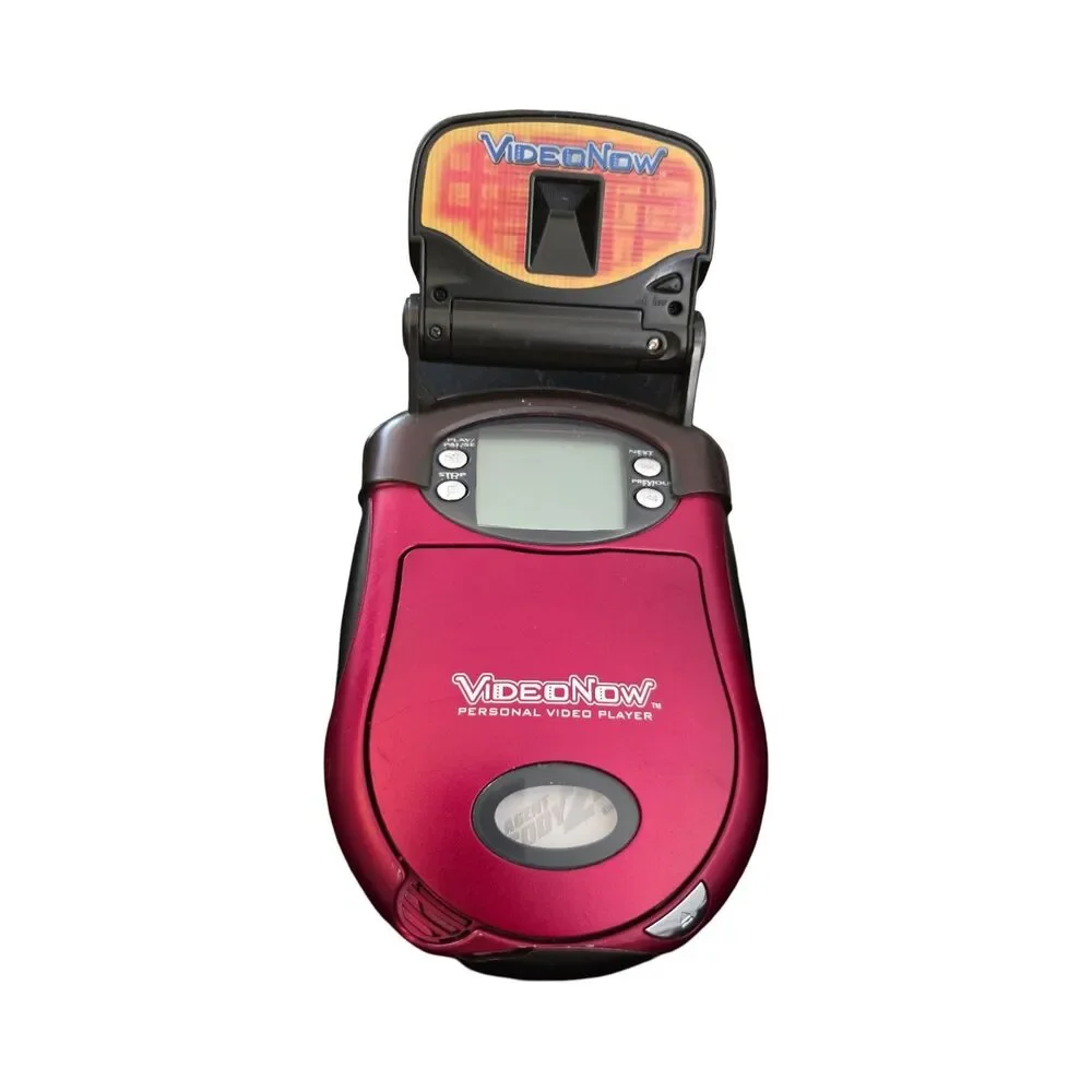 VideoNow Personal Video Player Red Tested Working + SpongeBob Beyblade Discs
